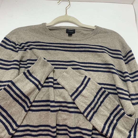 J.Crew men's striped cashmere blend crewneck Long Sleeve Sweater Size Medium - Picture 8 of 9